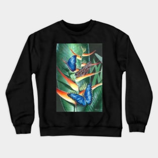 heliconia and morphos Crewneck Sweatshirt